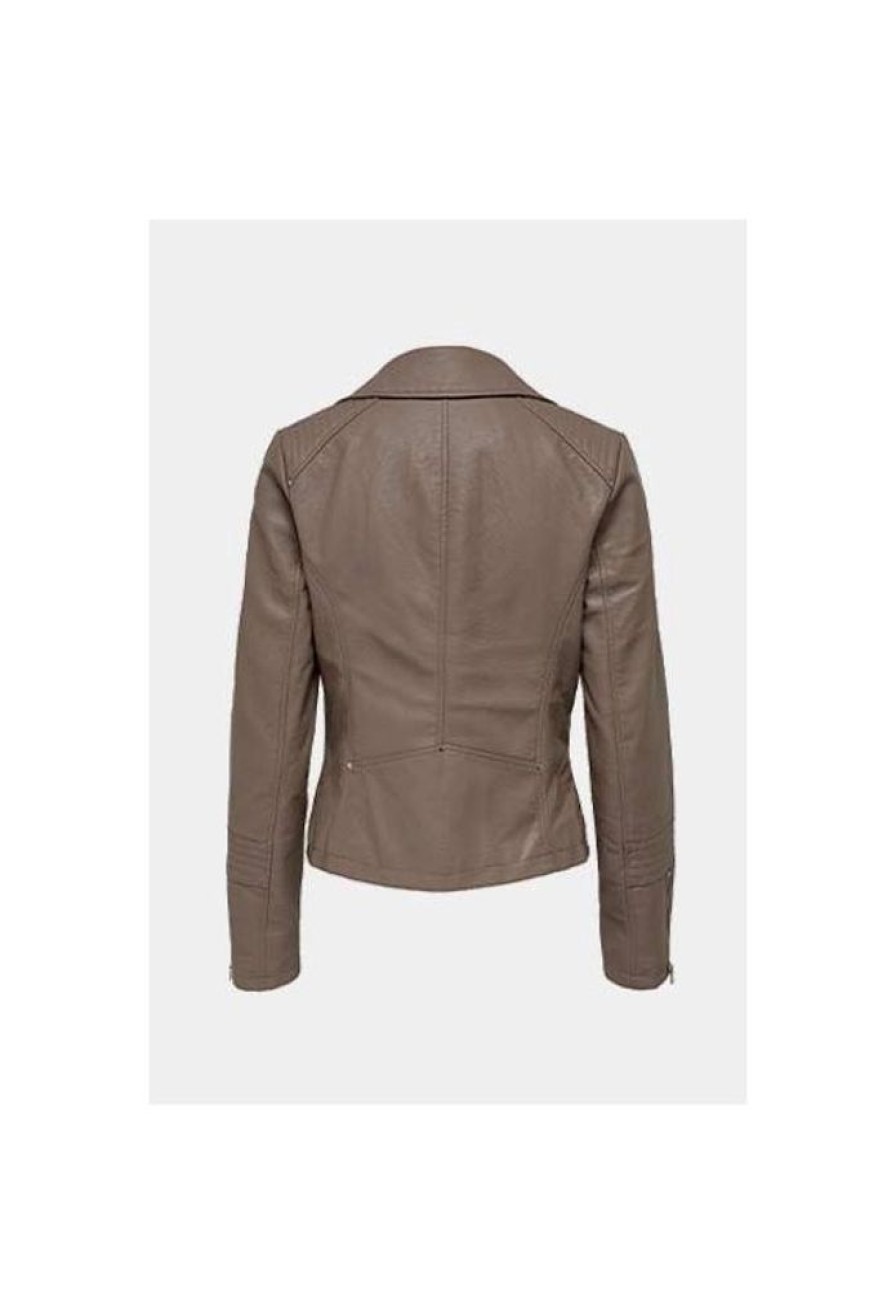 Dames ONLY Jassen & Blazers | Leather Look Biker Jacket Gemma 15153079 Noos