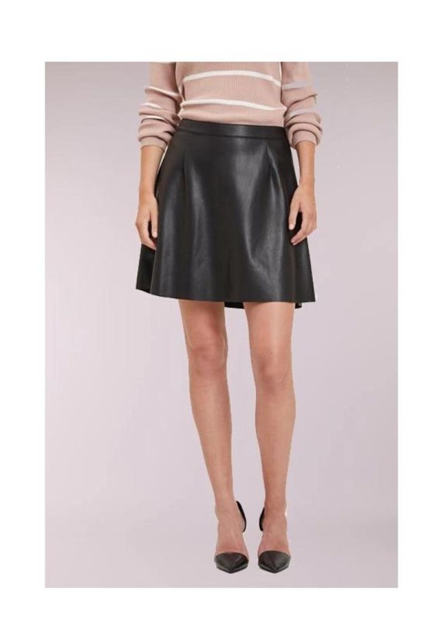 Dames VILA Jurken & Rokken | Leatherlook Skater Rok Pen 14047096