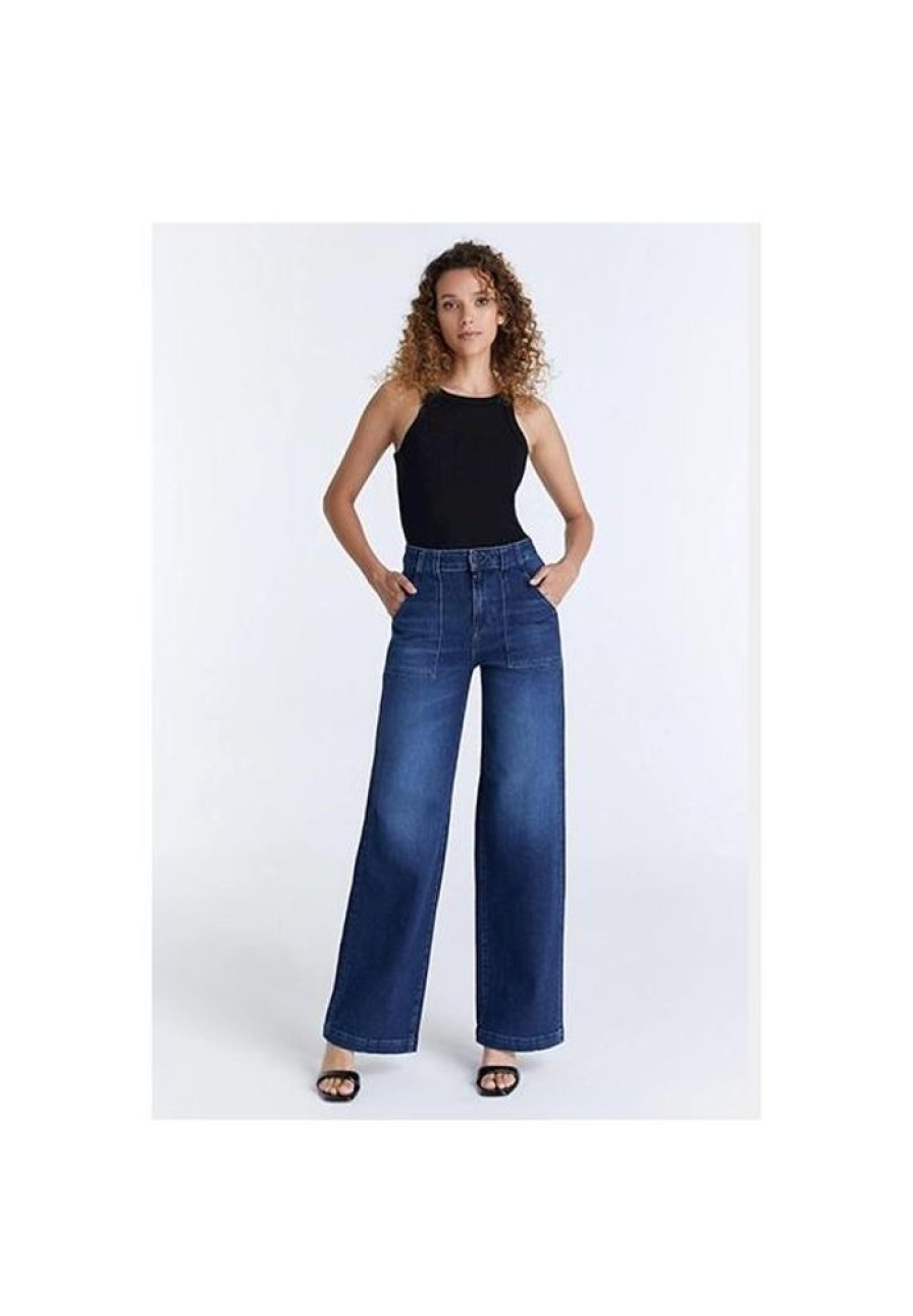 Dames Cup of Joe denim Jeans | Jeans Wide Leg Lulu Dark Blue