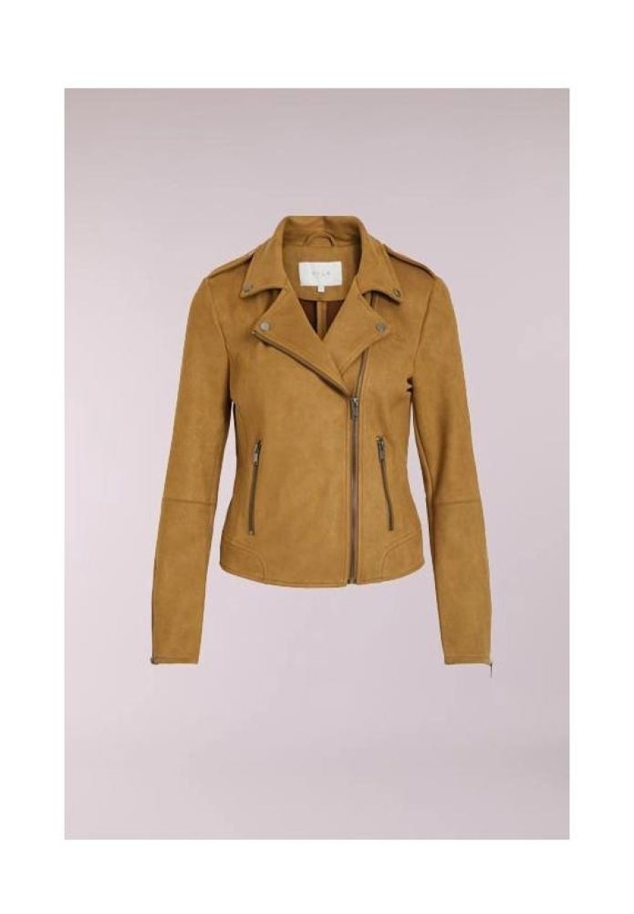 Dames VILA Jassen & Blazers | Suede Look Biker Jasje Faddy 14057232 Noos