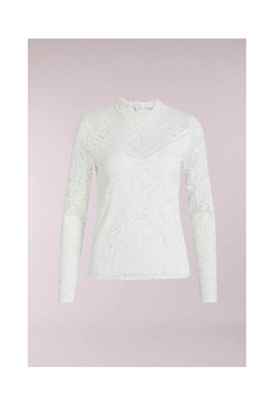 Dames VILA Blouses & Tunieken | Longsleeve Kant Stasia 14041864 Noos