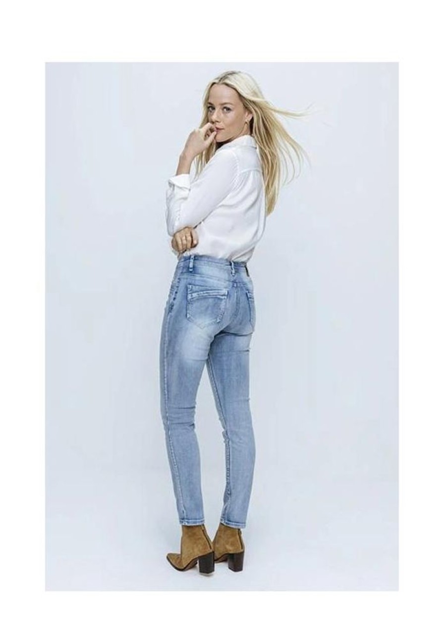 Dames Red Button Jeans | Jeans Jimmy Bleach