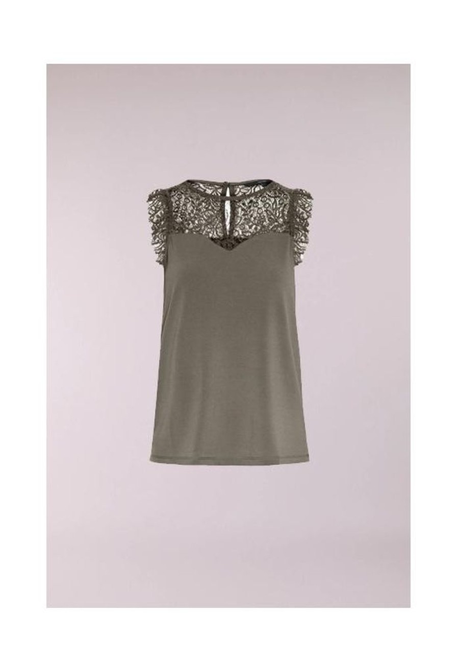 Dames Vero Moda Shirts & Tops | Top Alberta Met Kant 10196238 Noos