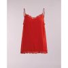 Dames VILA Shirts & Tops | Singlet Uni Met Kant 14044577 Noos