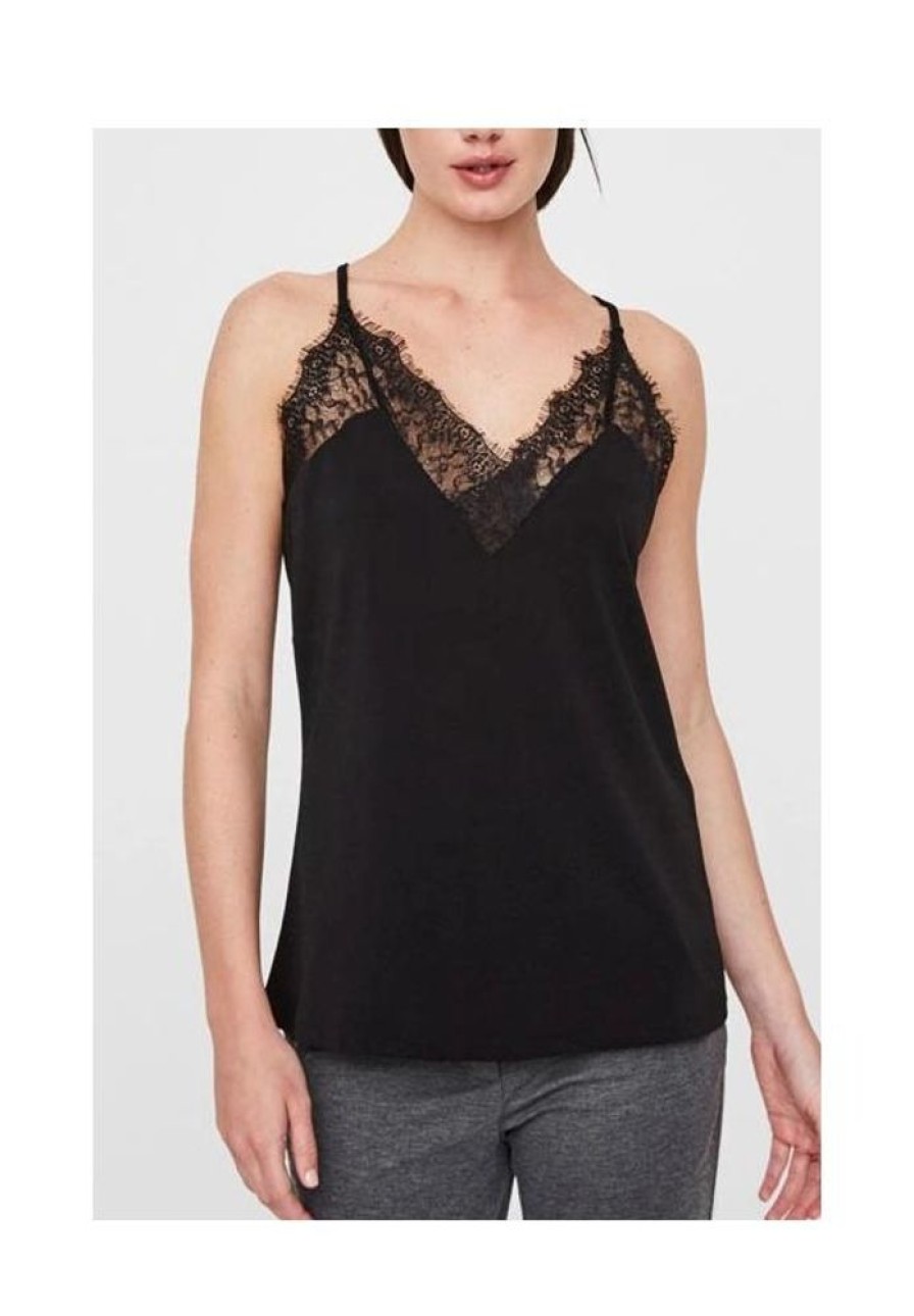 Dames Vero Moda Shirts & Tops | Top Milla Met Kant 10185863 Noos