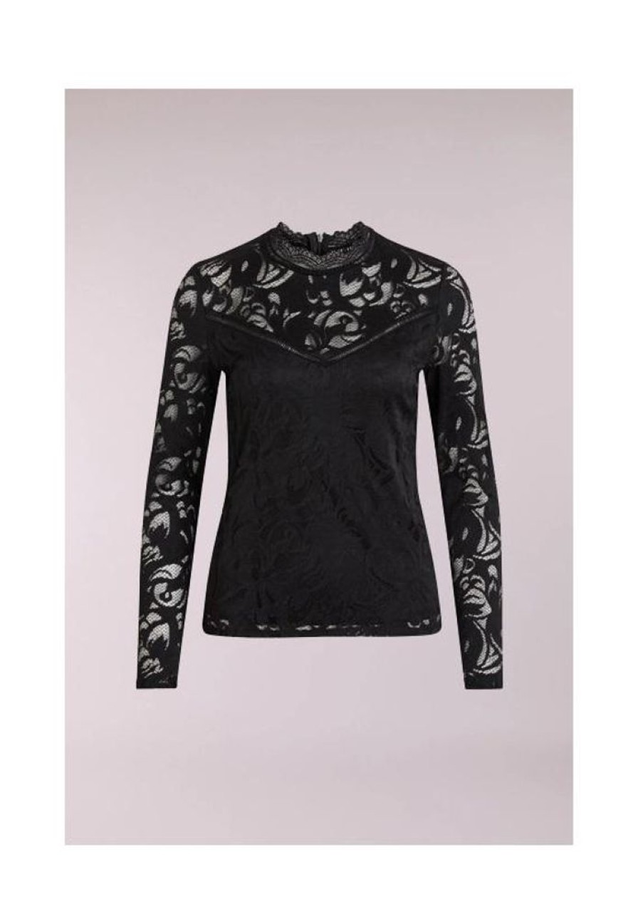 Dames VILA Blouses & Tunieken | Longsleeve Kant Stasia 14041864 Noos