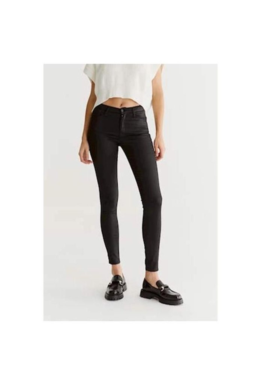 Dames Cup of Joe denim Broeken | Gecoate Jeans Well-Shaped High Elasticity Sophia Black Coated